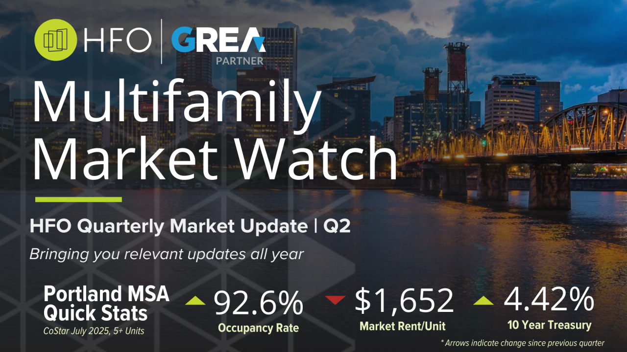 Portland Multifamily Market Report Q2 2025: Stabilizing Fundamentals, Suburban Strength, and a Pipeline Slowdown
