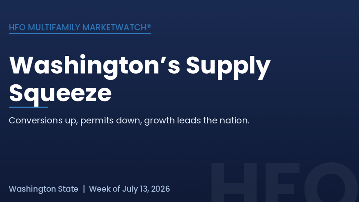  Washington’s Supply Squeeze: Conversions Up, Permits Down, Growth Leads [07/14/26]