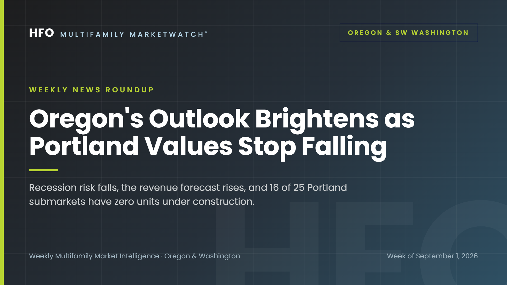 Oregon’s Economic Outlook Brightens [9/1/26]